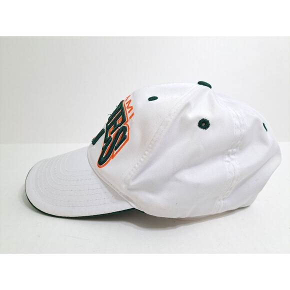 Miami Hurricanes Vintage Canes University Hat Cap White Orange Green Strapback - Picture 2 of 6